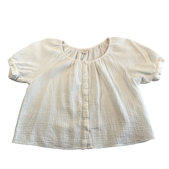 Marea by Liz Joy Everly Cotton Gauze Peasant Top Size S Boho Fairy Coastal - Picture 4 of 7